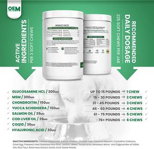 Glucosamine Chondroitin MSM สำหรับสุ<span class=keywords><strong>น</strong></span>ัขอาหารเสริมข้อต่อ,วิตามิ<span class=keywords><strong>น</strong></span>ต่ำสำหรับสุนัขหญ้าสีเขียวทุ่งหญ้าเผาจุด Chews สำหรับสุ<span class=keywords><strong>น</strong></span>ัข - Product Image 3