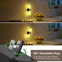 Lampe de nuit LED rotative à changement de couleur RVB LOHAS, barre lumineuse de vanité, capteur crépusculaire, lampe de chevet, lampe de nuit pour chambre à coucher, couloir