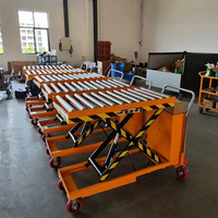 Chariot élévateur à ciseaux mobile électrique, capacité de charge 400 kg, hauteur de levage 4 m, table élévatrice hydraulique avec roues