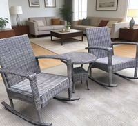 Usine bas prix 2 chaises et 1 table rotin osier jardin extérieur chaises et table
