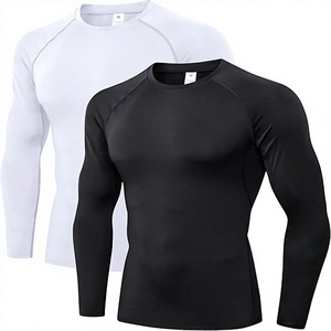 Men's Slim Fit Compression Long Sleeve Eco-Friendly Spandex/Polyester Performance Shirt Premium Quick Dry Base <b>Layer</b> <b>Top</b> - Product Image 1