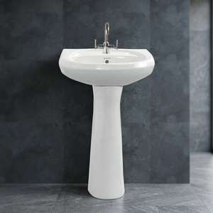Export Standard Ecco Ceramic Wash Hand Basin Pedestal Set Porcelain Bathroom Sink Wall Mounted <b>Full</b> Pedestal Lavabo - Product Image 4