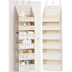 Organizador de Ropa Plegable para Colgar en la Puerta con 6 Estantes y 13 Bolsillos de Malla Reforzado con Hierro Estilo Europeo - Product Image 1