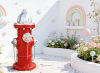 Statue décorative en résine en forme de poteau d'incendie, grande figurine rouge pour la décoration de jardin