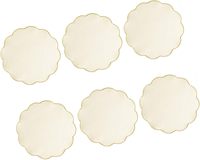 Ensemble de 6 sets de table en tissu festonné blanc |   Napperons irréguliers au toucher textile doux, sets de table coordonnés, design zen asiatique