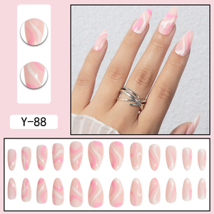 Venta al por mayor <span class=keywords><strong>de</strong></span> fábrica, 24 Uds., ABS, almendra, impresión en <span class=keywords><strong>dos</strong></span> tonos, <span class=keywords><strong>uñas</strong></span> postizas, puntas <span class=keywords><strong>de</strong></span> <span class=keywords><strong>uñas</strong></span> artificiales, modelo elegante, <span class=keywords><strong>diseño</strong></span> <span class=keywords><strong>de</strong></span> <span class=keywords><strong>uñas</strong></span> <span class=keywords><strong>de</strong></span> calidad - Product Image 4