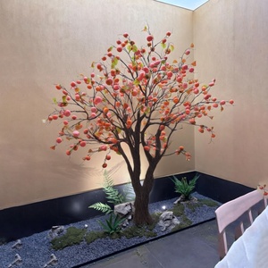 <span class=keywords><strong>Arbre</strong></span> artificiel de kaki, hauteur personnalisable, résistant aux UV, avec fruits oranges, pour usage commercial - Product Image 5