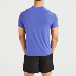 T-shirts d'été pour hommes, de haute qualité, personnalisables avec logo, coupe ajustée, manches courtes, col rond, respirants, sportifs, sans coutures, unis - Product Image 4