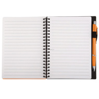 Notebook A5 à spirale personnalisé, en plastique, couverture Flexible PP avec stylo