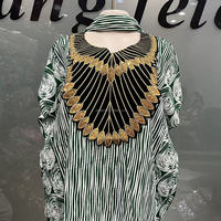 Nouvelle Robe Boubou Kanga Ethnique Ample et Respirante pour l'Été, Imprimé Floral Africain à Rayures, Dentelle, Vêtement Traditionnel pour Femme, Grande Taille