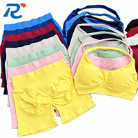 Nouvel ensemble de yoga couleur unie : soutien-gorge et short taille haute galbant les fesses, dos élégant, respirant et léger pour le fitness