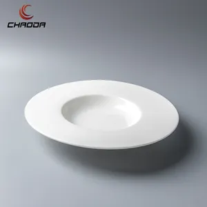 ChaoDa-plato de cerámica de alta calidad para sopa, platos de servicio al por mayor, platos de cerámica sin procesar, plato redondo de porcelana para restaurante