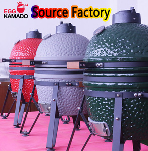 Barbecue Kamado Premium 16 pouces <span class=keywords><strong>en</strong></span> céramique épaissie, au charbon de bois, avec chariot et hauteur réglable pour usage commercial extérieur - Product Image 1