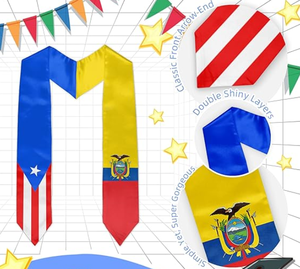 Écharpe de graduation <span class=keywords><strong>Jordan</strong></span> et drapeau américain, châle de graduation pour étudiants étrangers, études internationales, personnalisable - Product Image 6