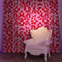 Mur de fleurs artificielles pour séances photo, boutiques tendance, décoration de mariage, arrangement de fausses roses et plantes vertes, fond d'image mural