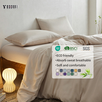 100% draps de lit en bambou 300TC OEKO ensemble de draps en bambou biologique de haute qualité nouveau Deisn 4 pièces ensemble de literie avec taie d'oreiller pour la maison
