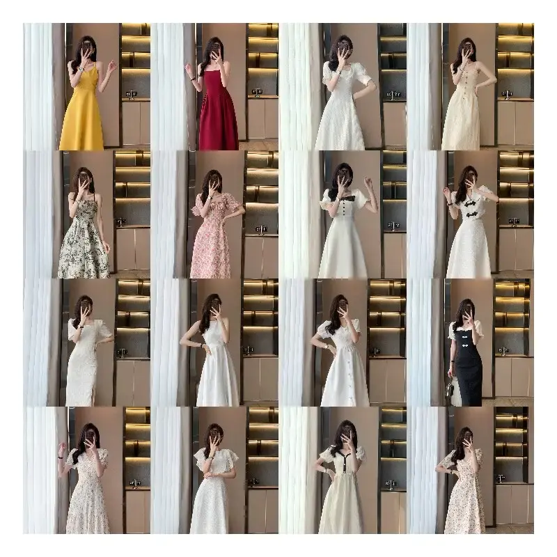 사용자 정의 드레스 여자의 2023 여름 새로운 프랑스 레이스 자수 슬림 핏 드레스