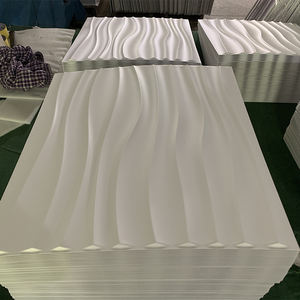 Panneaux muraux 3D décoratifs durables, imperméables, peignables, en PVC brossé ondulé doré, écologiques, pour usage domestique - Product Image 4