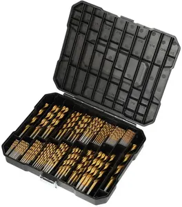 230 Stuks Hss Twist Boor Bit Set Titanium Gecoate Rechte Schacht Hss Boor Bits Voor Metalen Snijden Metalen Staal Boren Perfactool