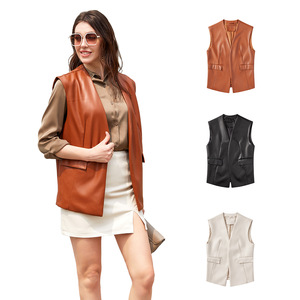 Couleur unie <span class=keywords><strong>sans</strong></span> manches PU lâche <span class=keywords><strong>grande</strong></span> <span class=keywords><strong>taille</strong></span> femmes <span class=keywords><strong>gilet</strong></span> haut <span class=keywords><strong>gilet</strong></span> <span class=keywords><strong>gilet</strong></span> en cuir <span class=keywords><strong>gilet</strong></span> - Product Image 1