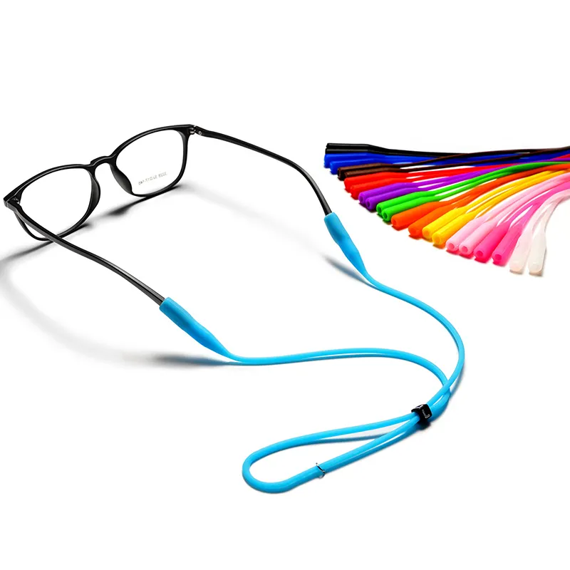 Цветной силиконовый шнур для очков, резиновый ремешок для очков, силиконовый держатель-цепочка для очков, силиконовый держатель для очков, зажимы для ожерелья