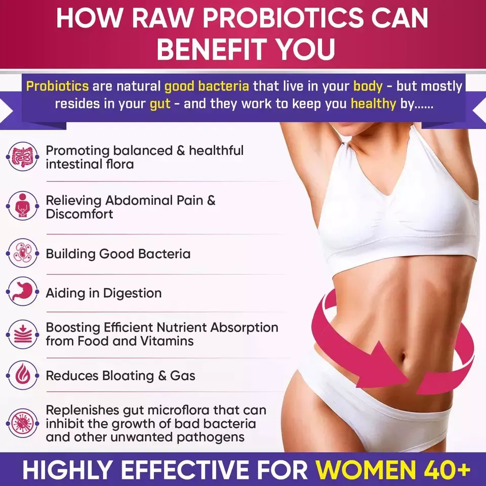 OEM Women's Probiotic Gummies 1,000 Billion CFU34 Strains Probiotic & Prebiotics Vitamins for Adults Adult's Health Supplement