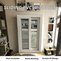 Ventanas Corredizas Modernas de PVC con Aislamiento Térmico, Apertura Vertical, Vidrio Templado