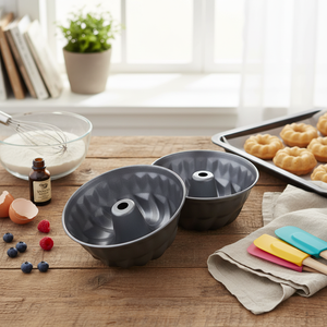 Set di 2 eco-friendly Mini budino o ciambella stampi in Silicone riutilizzabile e usa e getta strumento per la torta scatola di 228 da forno incluso - Product Image 2