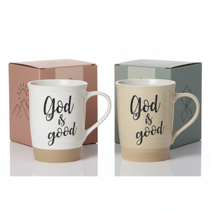 Tazza da Caffè in Ceramica Personalizzata 'God Is Good', Tazza da Tè in Gres Scanalato con Manico Grande per Casa e Ufficio, Regalo Religioso 16oz - Product Image 6