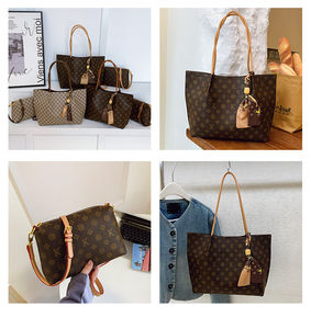 महिला रेट्रो ज्यामितीय पैटर्न टोट बैग आकस्मिक शैली. हाथ से या हाथ में ले सकते हैं - Product Image 4