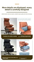 Chaise de bureau de direction ergonomique moderne en cuir véritable haut de gamme avec massage, inclinaison électrique, siège ventilé, rotation à 360°, chrome