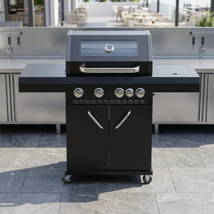 Four à barbecue pliable d'extérieur, grand barbecue portable de style espagnol pour cour, multifonctionnel, sans fumée et coupe-vent - Product Image 1