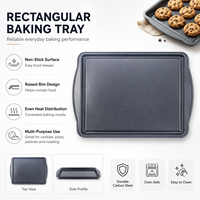 Plaques de cuisson rectangulaires en acier au carbone sans BPA, antiadhésives, pour biscuits, vente en gros sur mesure