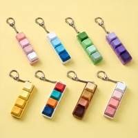 Rectangular Plastic Mechanical Keycap Keychain Candy Pastel Color Cartoon Anime Cute Fashionable Fingertip Toy Pendant Fidget