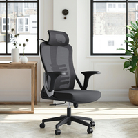 Chaise pivotante ergonomique moderne noire avec support lombaire en maille en forme d'arête de poisson, hauteur réglable, garantie de 5 ans pour la maison, l'école, l'hôpital