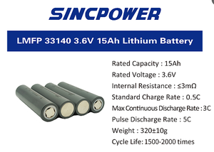 Batterie au lithium cylindrique Xinchi Sinc Power <span class=keywords><strong>LFMP</strong></span> 33140 15Ah 3.6V 3C pour pack de batteries 48v 60v 72v 30ah 45ah 60ah 75ah 90ah - Product Image 2