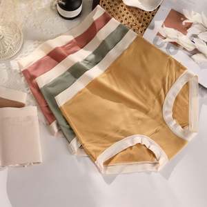 3 Pack Basic Style Organic Cotton High-Waist Soft Comfort Wicking Solid Pink Women Boxer with Lace Trim - Product Image 3