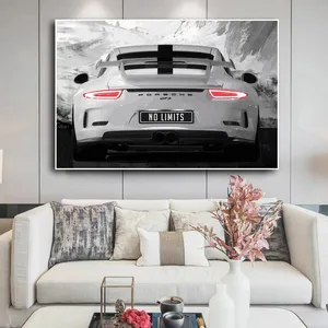 Moderne Cool Supercar Inspirational Canvas Painting Hustle Motivational Wall Art Posters Prints for Office Decor Wall Pictures