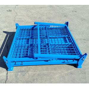 Dây thép lưới <span class=keywords><strong>container</strong></span> đóng mở Pallet lưu trữ lồng với lớp phủ bột cho kho lưu trữ kim loại gấp hộp lưu trữ - Product Image 4