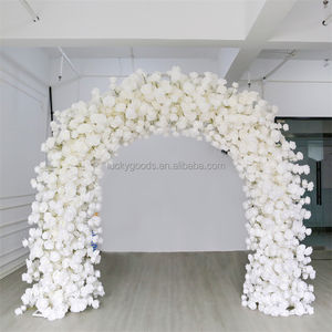 LFB1832 Luckygoods U Shape Green Leave White Rose Flower Artificial Flower Arch <span class=keywords><strong>pour</strong></span> la décoration de <span class=keywords><strong>mariage</strong></span> - Product Image 6