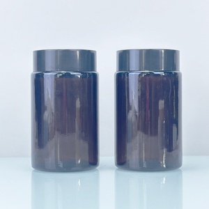 Tarro de vidrio de 5 oz, marrón, para almacenamiento de flores, con tapa a prueba de niños, tarros de vidrio transparentes, a prueba de olores, tarro de 2 oz resistente a niños, ámbar, liso, negro. - Product Image 2