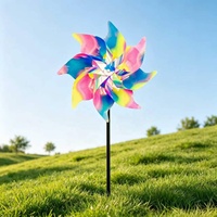 Éolienne réfléchissante irisée à 8 pales, attrape-soleil holographique, décoration de jardin, cadeau pour enfants, 22 cm