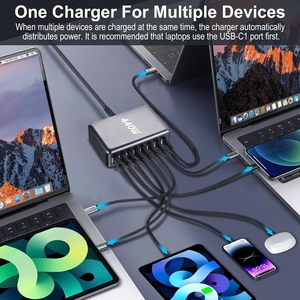 <span class=keywords><strong>Chargeur</strong></span> rapide USB Type C GaN 440W, plusieurs ports, PD QC3.0, <span class=keywords><strong>chargeur</strong></span> rapide de bureau pour <span class=keywords><strong>iPhone</strong></span>, <span class=keywords><strong>chargeur</strong></span> d'ordinateur portable - Product Image 5