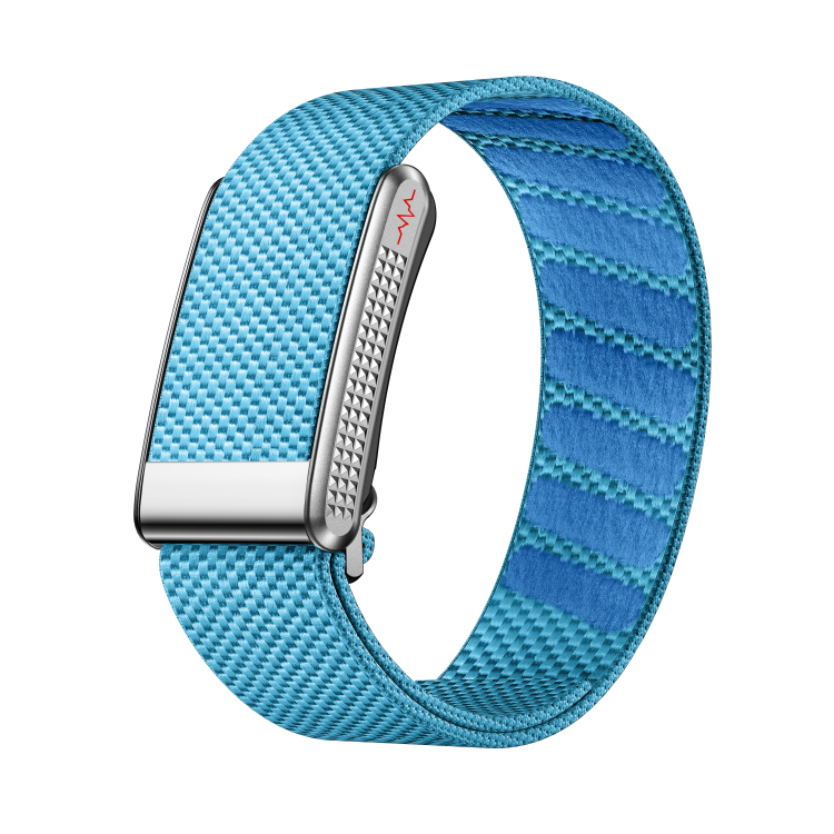 Silver Smart Band With Blue Strap