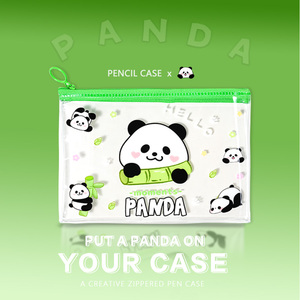 Juego de organizador con estampado de Panda de 4 piezas: Estuche <span class=keywords><strong>para</strong></span> lápices <span class=keywords><strong>para</strong></span> estudiantes, bolsa de almacenamiento de juguetes, soporte <span class=keywords><strong>para</strong></span> cosméticos y <span class=keywords><strong>etiqueta</strong></span> con nombre - Product Image 4