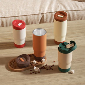 Gobelet à café isotherme à double paroi en acier inoxydable HOUROFFER avec couvercle rabattable anti-fuite pour la vente en gros et les supermarchés - Product Image 5