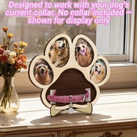 Cadre photo commémoratif pour animaux de compagnie en bois artisanal Pafu, fait main, en forme de patte, pour colliers de chat et de chien, cadeau souvenir pour les amoureux des animaux.