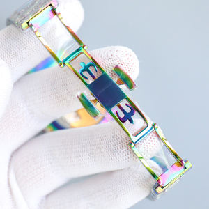 Reloj de Pulsera de Grado 5A con Acabado Láser Iridiscente, Diseño Elegante y Moderno, Esfera Lujosa con Incrustaciones de Diamantes, Personalizable - Product Image 6