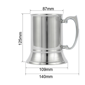 Taza de jarra de cerveza de doble pared de acero inoxidable 304 personalizada al por mayor RTS con asa de vidrio de calidad superior para amantes de la cerveza - Product Image 6