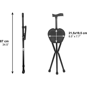 Bastone da Passeggio Pieghevole con Sedile, Bastone con Seduta Nera PEPE P10017 - Product Image 3
